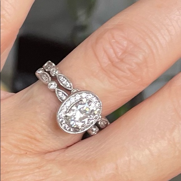 Beautiful White Gold Moissanite Bridal Set - Picture 2 of 6